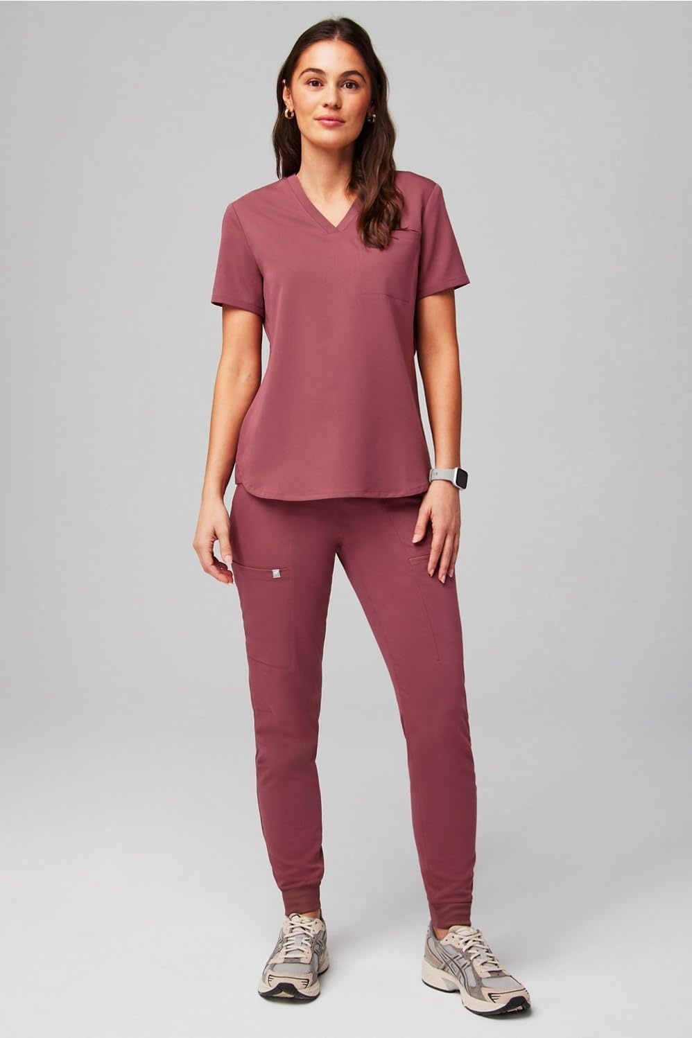 image:imageFabletics Womens High Rise Active Scrub Jogger MotionTech 4Way Stretch PocketPacked Lightweight SemiSlim FitMoonlight Mauve