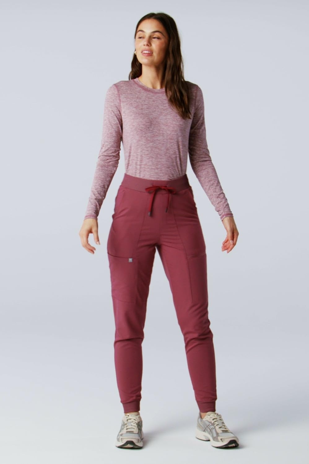 image:imageFabletics Womens High Rise Active Scrub Jogger MotionTech 4Way Stretch PocketPacked Lightweight SemiSlim FitMoonlight Mauve