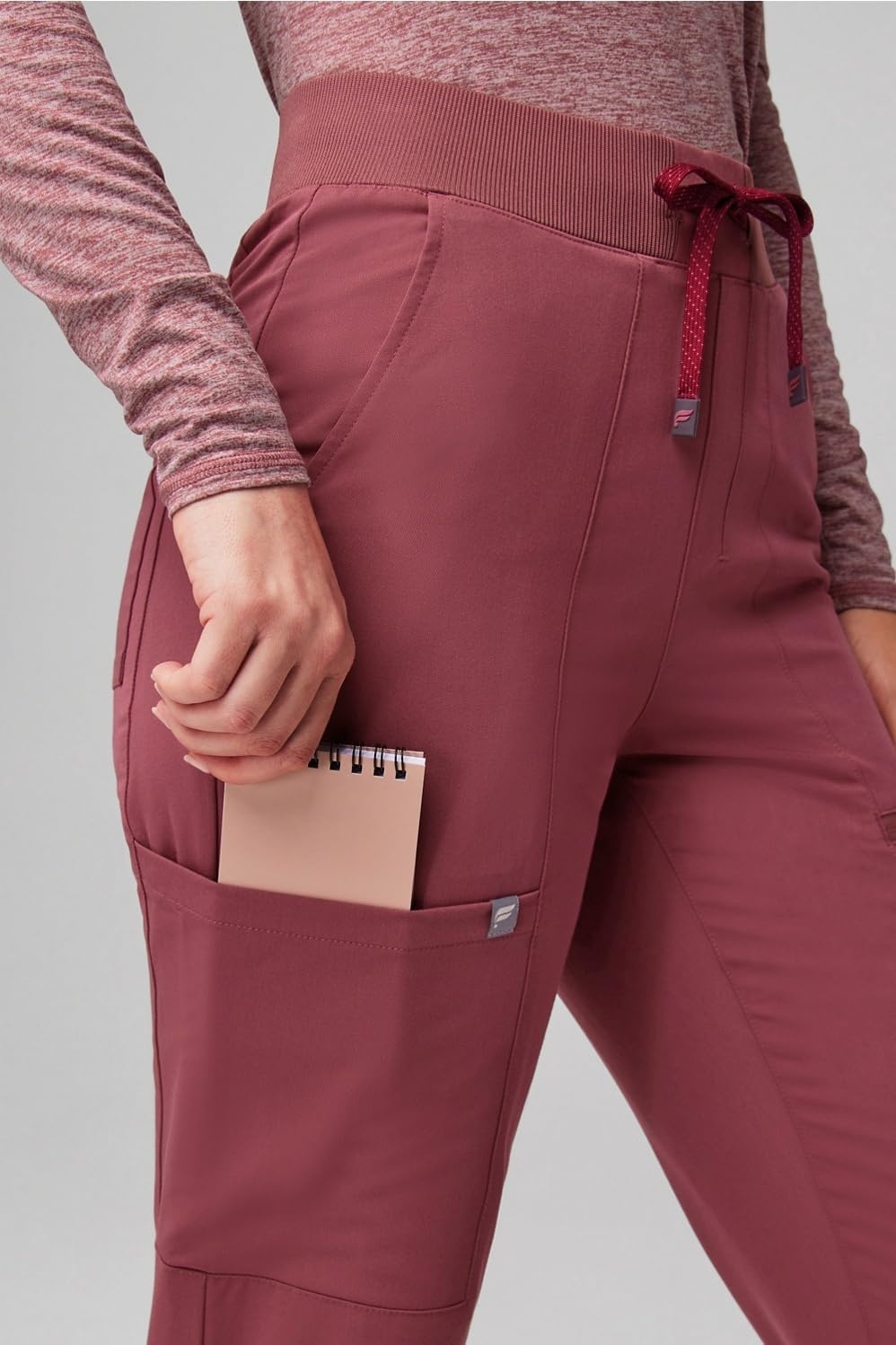 image:imageFabletics Womens High Rise Active Scrub Jogger MotionTech 4Way Stretch PocketPacked Lightweight SemiSlim FitMoonlight Mauve