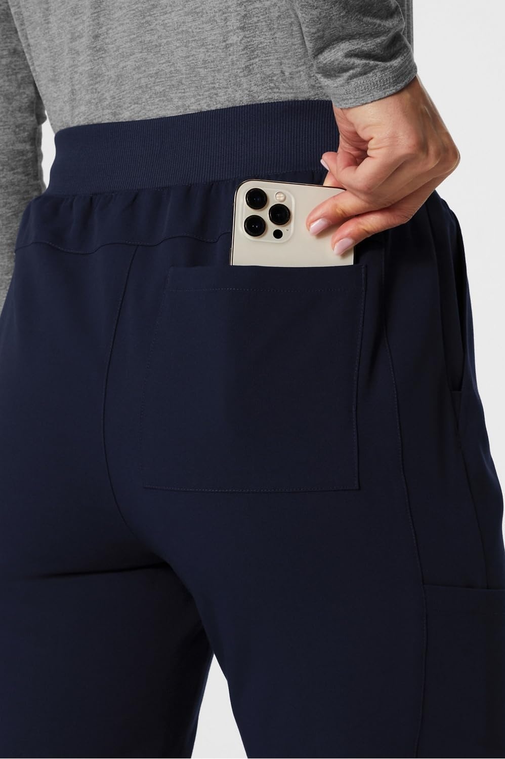 image:imageFabletics Womens High Rise Active Scrub Jogger MotionTech 4Way Stretch PocketPacked Lightweight SemiSlim FitNavy