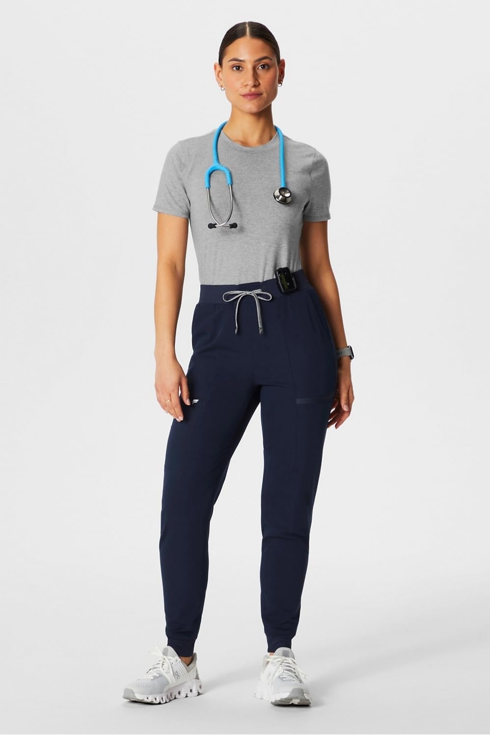 image:imageFabletics Womens High Rise Active Scrub Jogger MotionTech 4Way Stretch PocketPacked Lightweight SemiSlim FitNavy