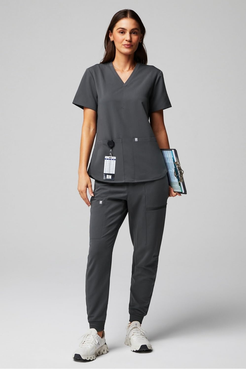 image:imageFabletics Womens High Rise Active Scrub Jogger MotionTech 4Way Stretch PocketPacked Lightweight SemiSlim FitOnyx