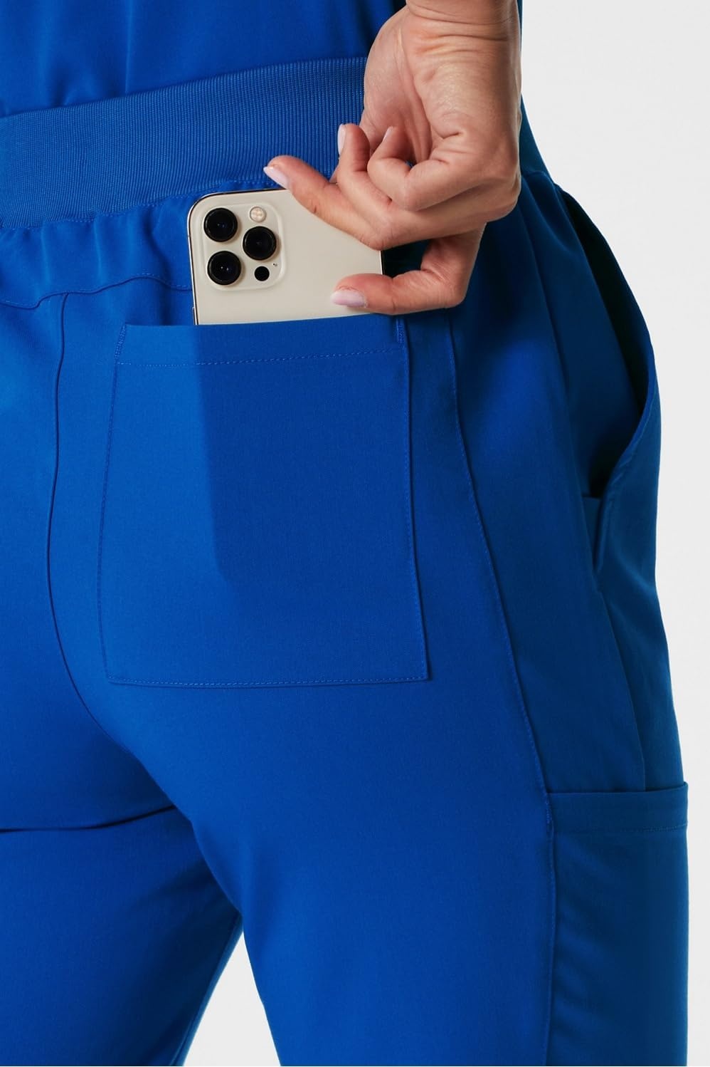image:imageFabletics Womens High Rise Active Scrub Jogger MotionTech 4Way Stretch PocketPacked Lightweight SemiSlim FitRoyal Blue