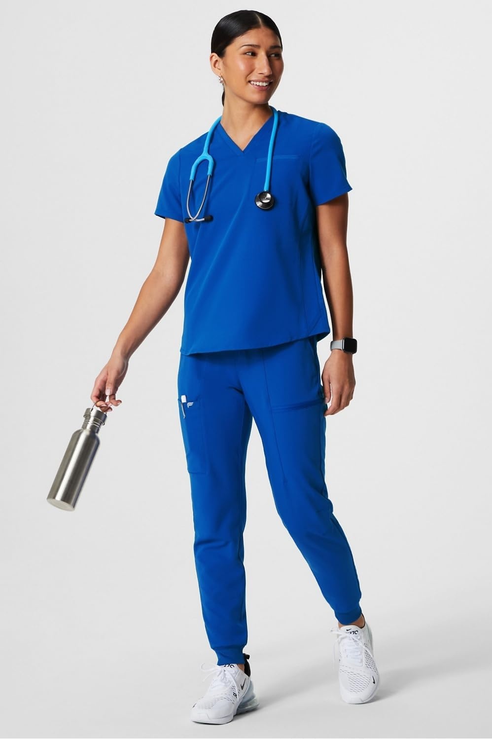 image:imageFabletics Womens High Rise Active Scrub Jogger MotionTech 4Way Stretch PocketPacked Lightweight SemiSlim FitRoyal Blue