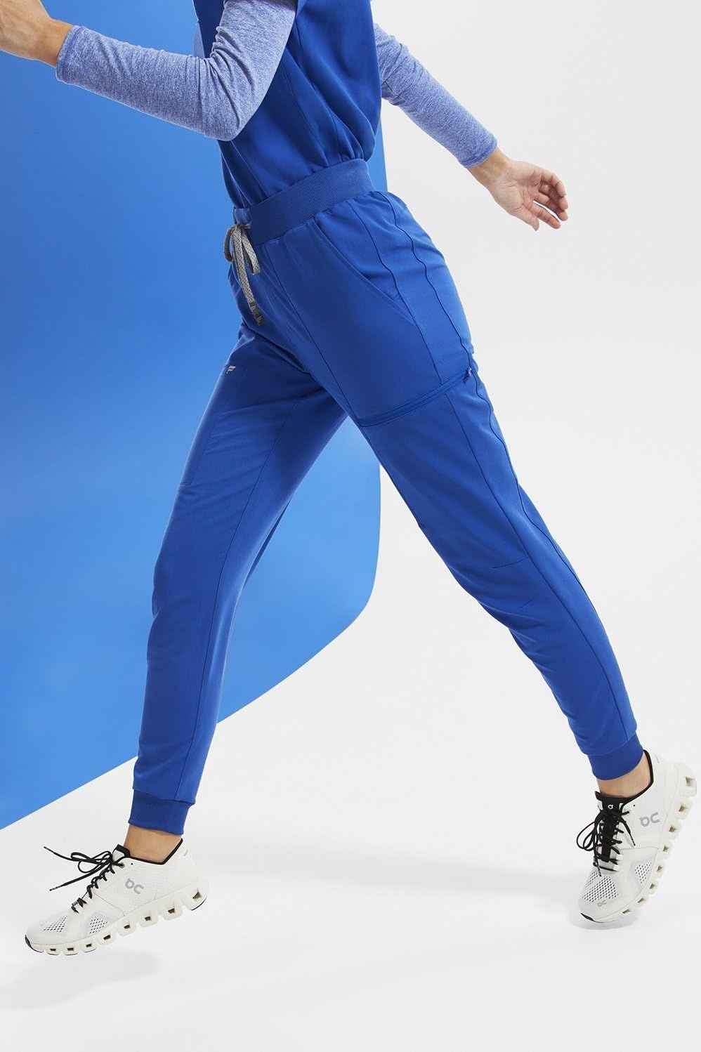image:imageFabletics Womens High Rise Active Scrub Jogger MotionTech 4Way Stretch PocketPacked Lightweight SemiSlim FitRoyal Blue