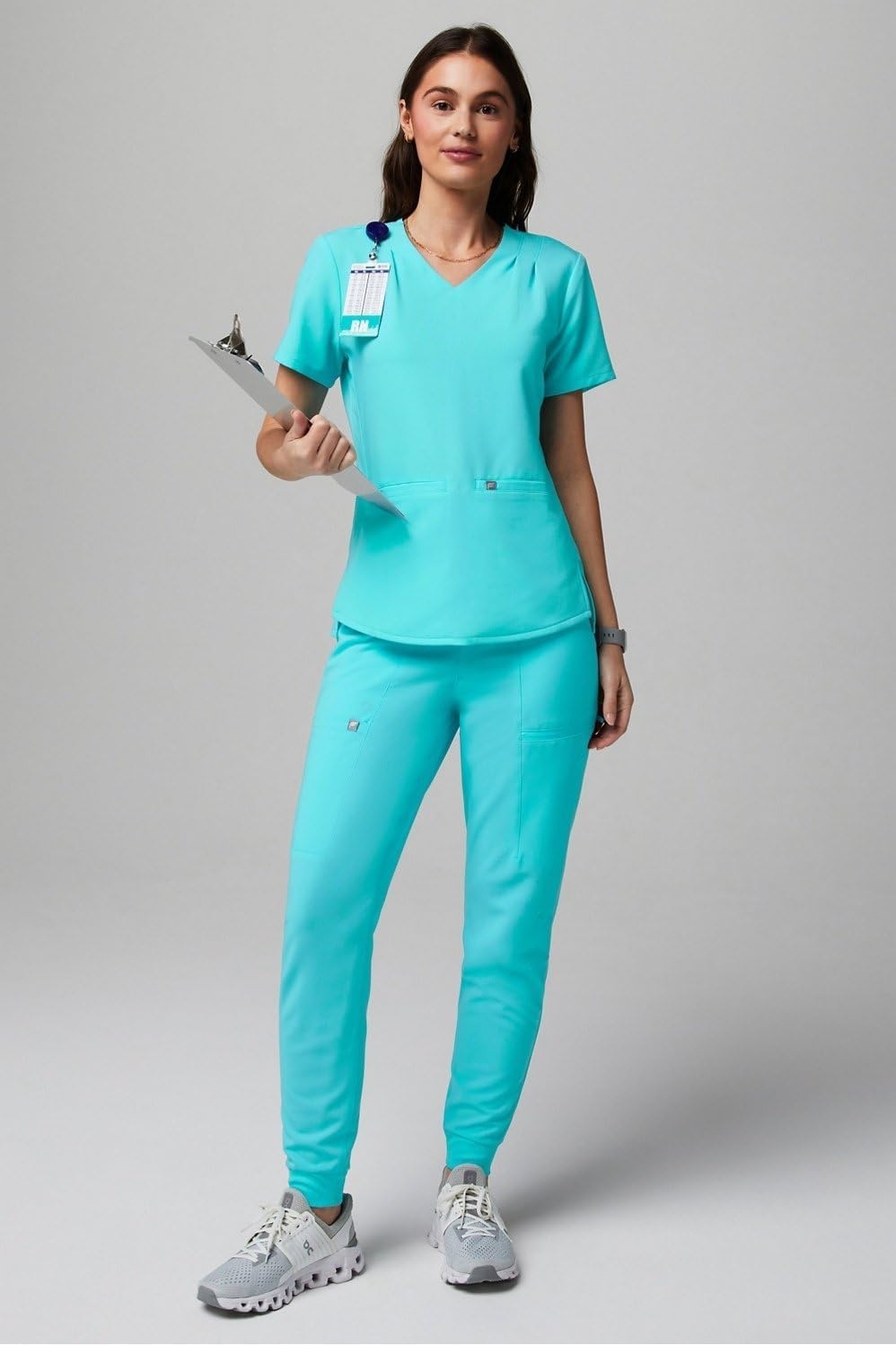 image:imageFabletics Womens High Rise Active Scrub Jogger MotionTech 4Way Stretch PocketPacked Lightweight SemiSlim FitSeaside