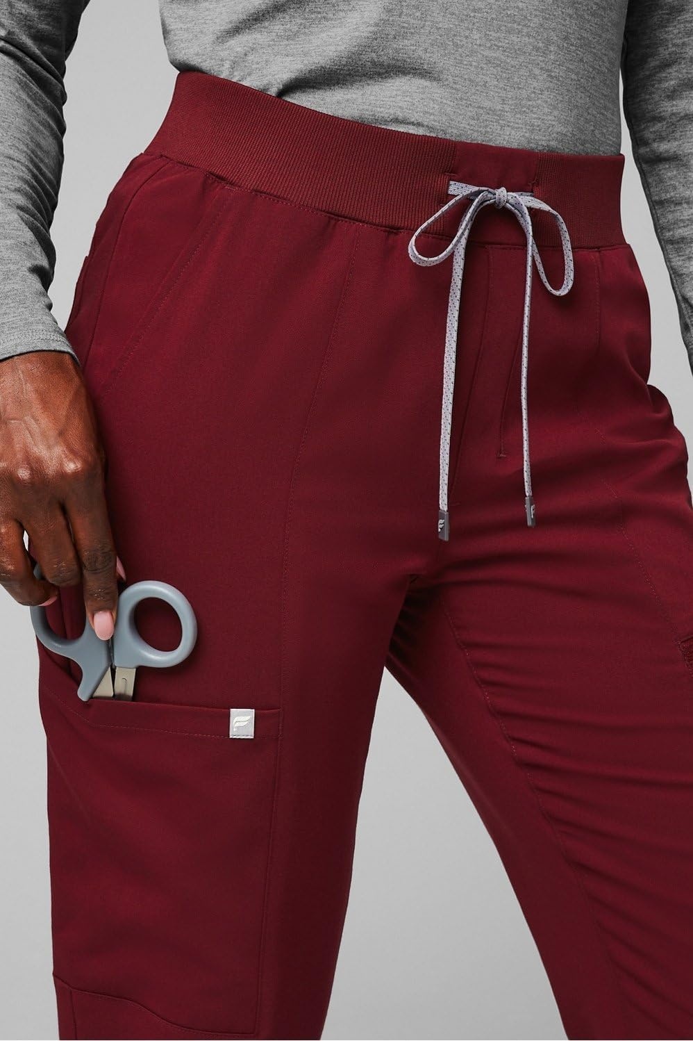 image:imageFabletics Womens High Rise Active Scrub Jogger MotionTech 4Way Stretch PocketPacked Lightweight SemiSlim FitWine