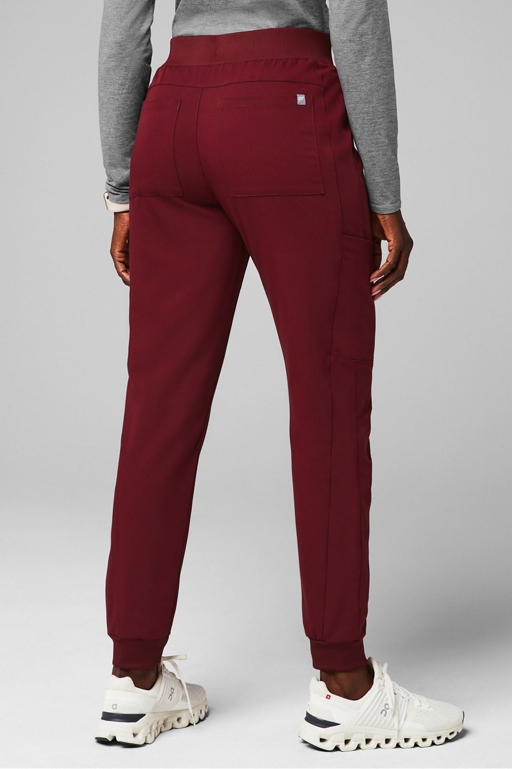 image:imageFabletics Womens High Rise Active Scrub Jogger MotionTech 4Way Stretch PocketPacked Lightweight SemiSlim FitWine