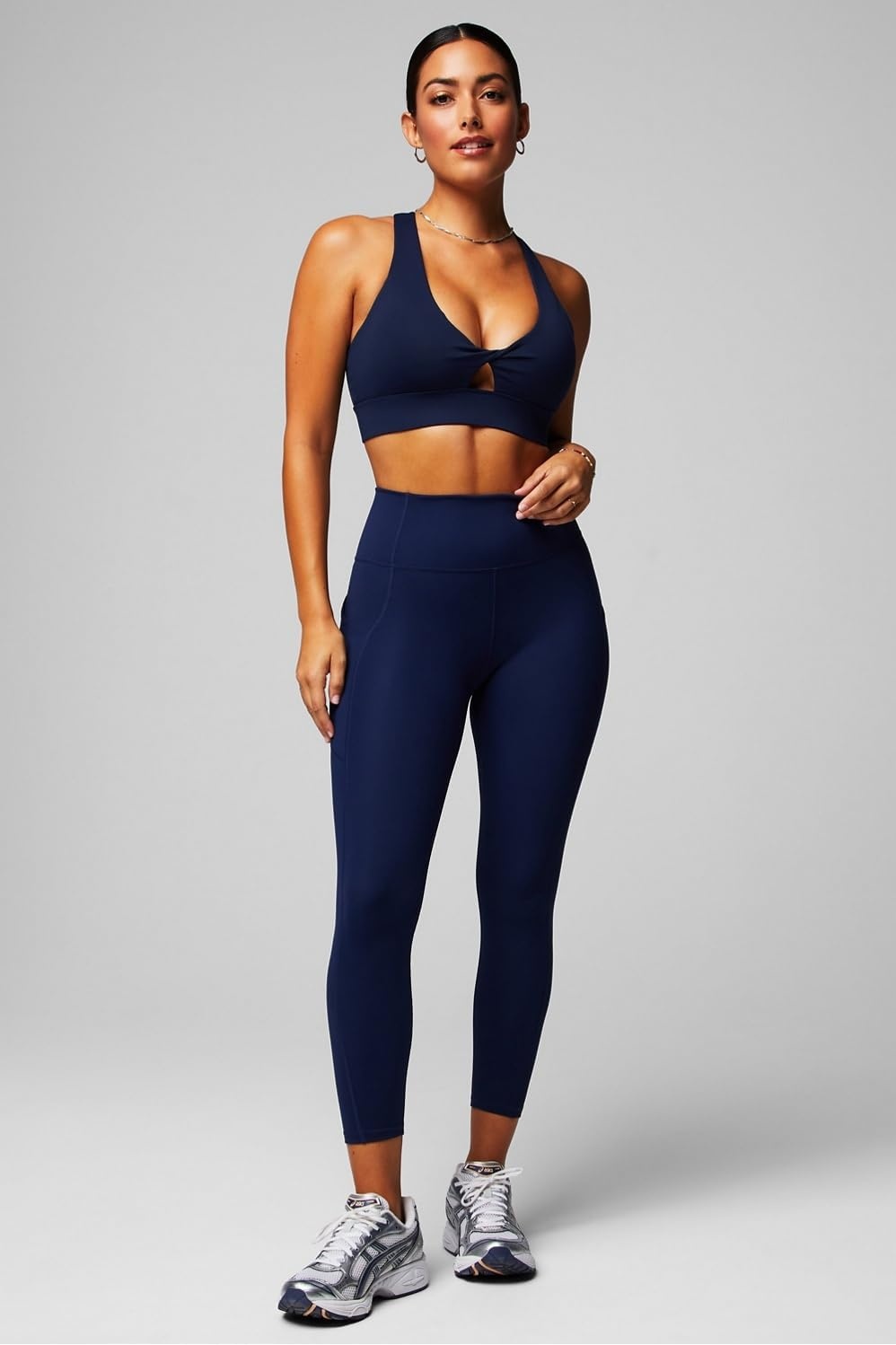 image:imageFabletics Womens Oasis Twist Sports Bra Workout Yoga Athletic FitnessDeep Navy