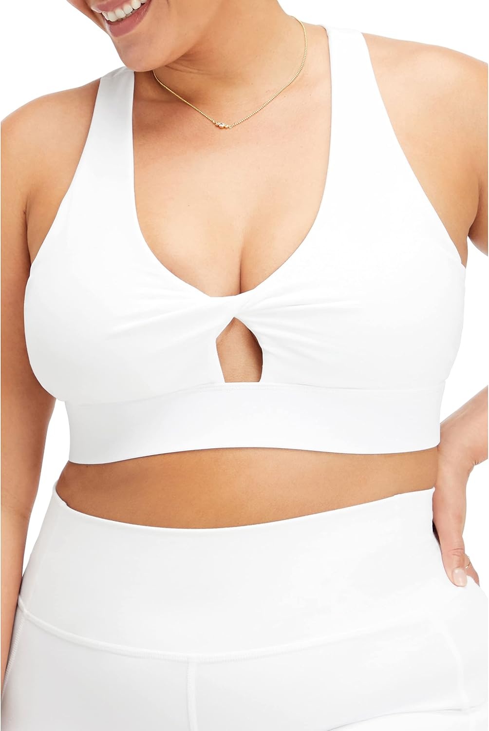 image:imageFabletics Womens Oasis Twist Sports Bra Workout Yoga Athletic FitnessWhite