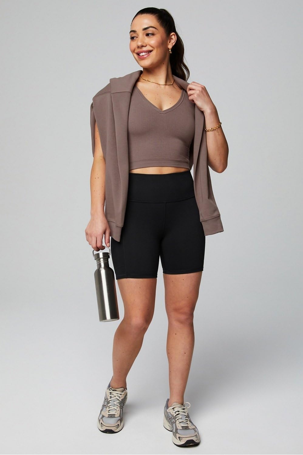 image:imageFabletics Womens OnTheGo PowerHold Ultra HW 6 Short Maximum Compression FlatteringBlack