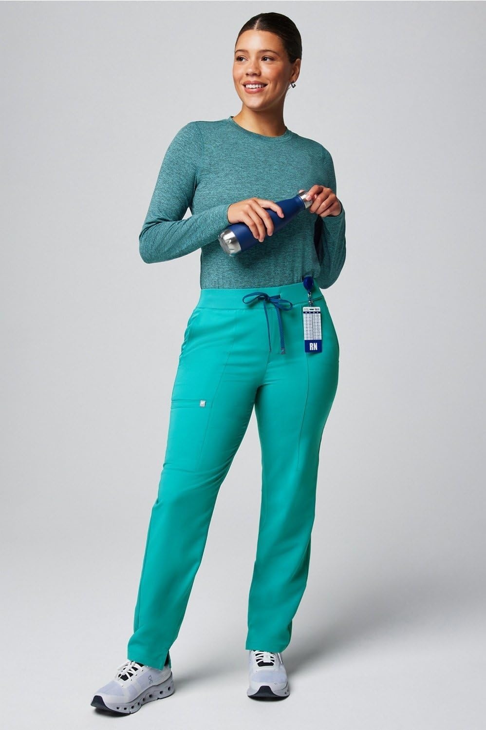 image:imageFabletics Womens Performance Scrub Pant MotionTech 4Way Stretch PocketPacked WrinkleResist SemiSlim FitBlue Lagoon