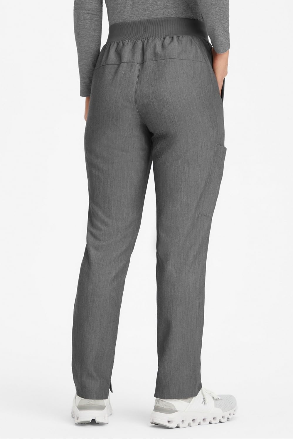 image:imageFabletics Womens Performance Scrub Pant MotionTech 4Way Stretch PocketPacked WrinkleResist SemiSlim FitHeather Grey