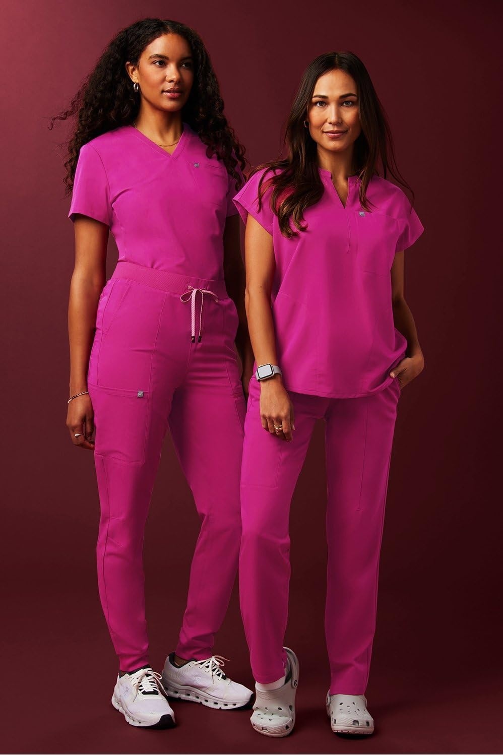 image:imageFabletics Womens Performance Scrub Pant MotionTech 4Way Stretch PocketPacked WrinkleResist SemiSlim FitHibiscus