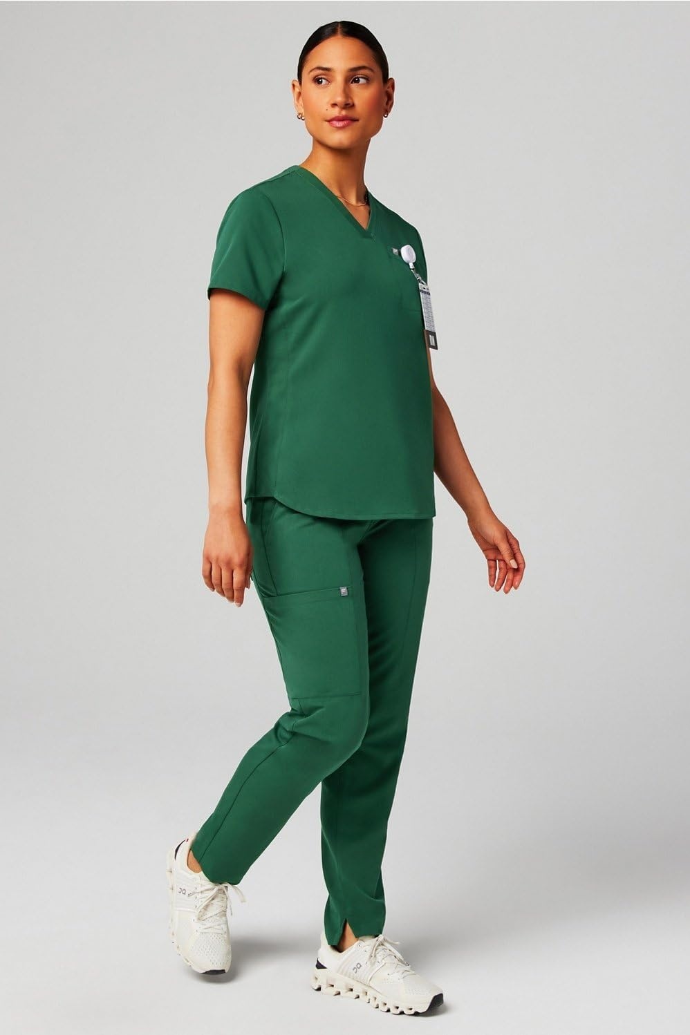 image:imageFabletics Womens Performance Scrub Pant MotionTech 4Way Stretch PocketPacked WrinkleResist SemiSlim FitHunter Green