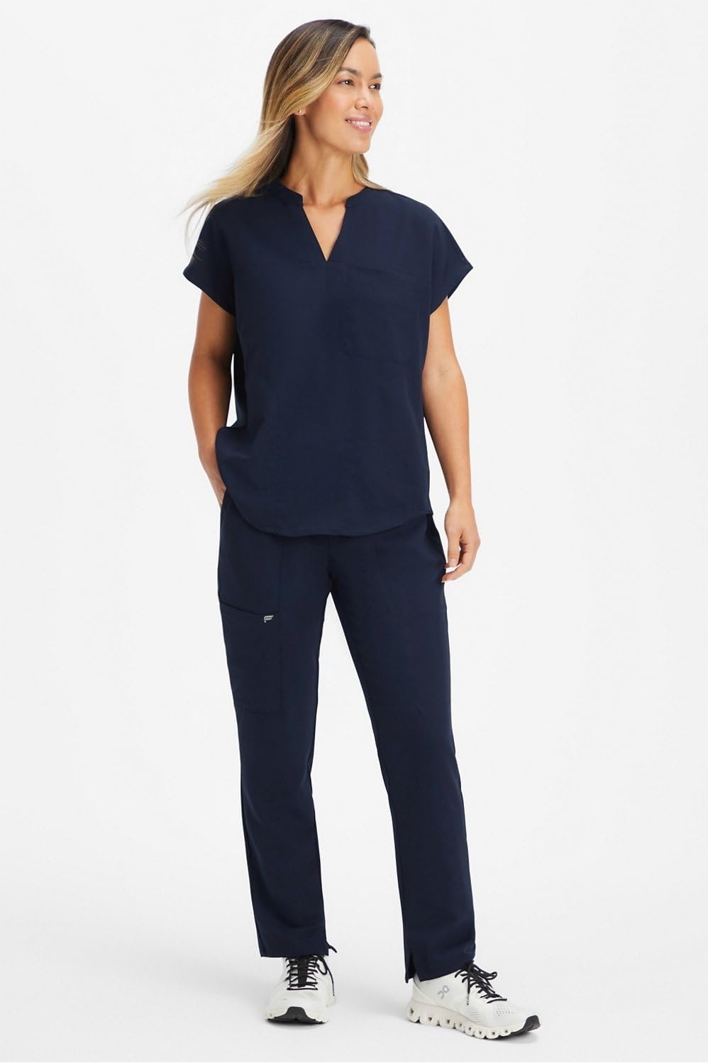 image:imageFabletics Womens Performance Scrub Pant MotionTech 4Way Stretch PocketPacked WrinkleResist SemiSlim FitNavy