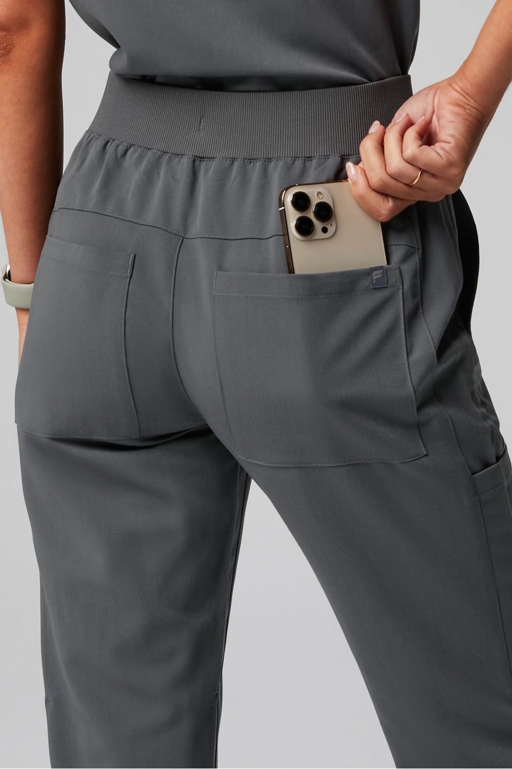 image:imageFabletics Womens Performance Scrub Pant MotionTech 4Way Stretch PocketPacked WrinkleResist SemiSlim FitOnyx
