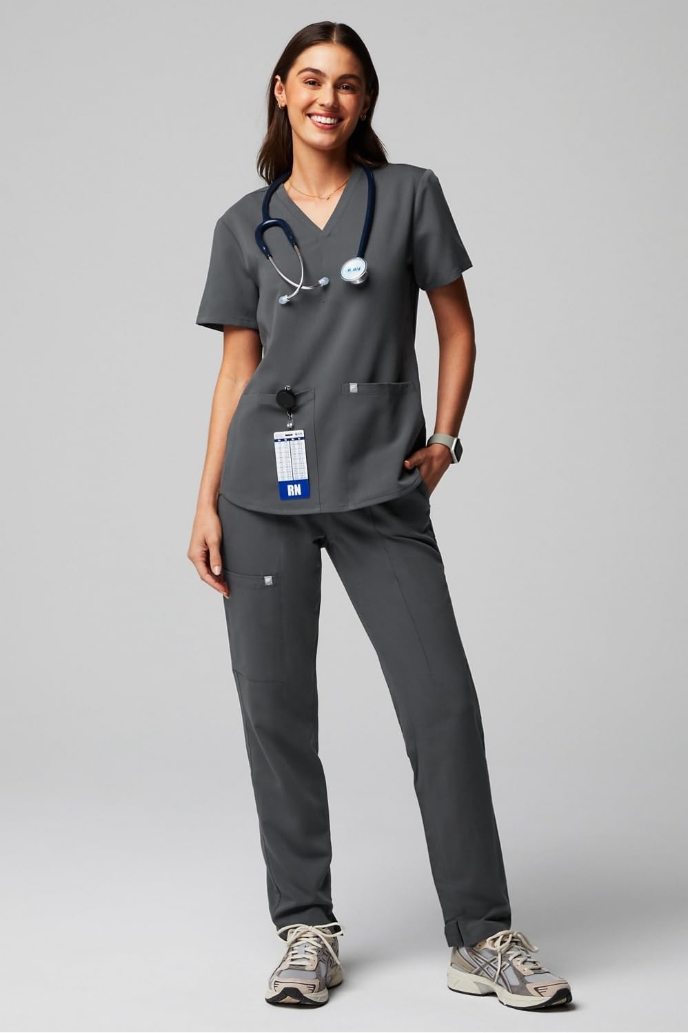image:imageFabletics Womens Performance Scrub Pant MotionTech 4Way Stretch PocketPacked WrinkleResist SemiSlim FitOnyx