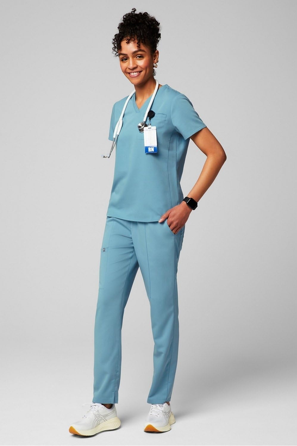 image:imageFabletics Womens Performance Scrub Pant MotionTech 4Way Stretch PocketPacked WrinkleResist SemiSlim FitWave