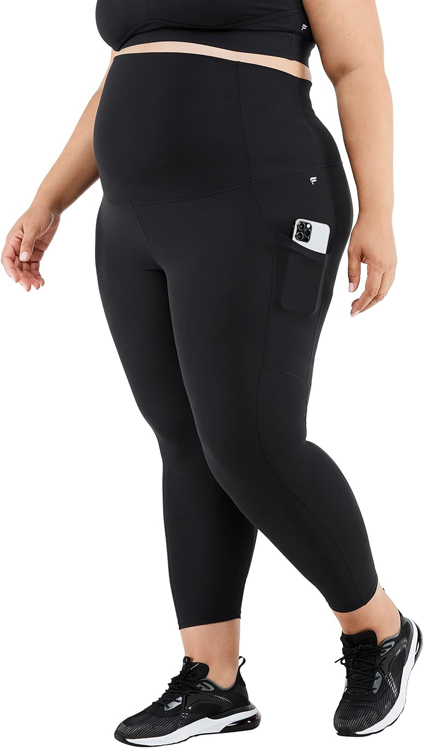 image:imageFabletics Womens PureLuxe HighWaisted Maternity 78 Legging Workout Yoga Light Compression Buttery SoftBlack