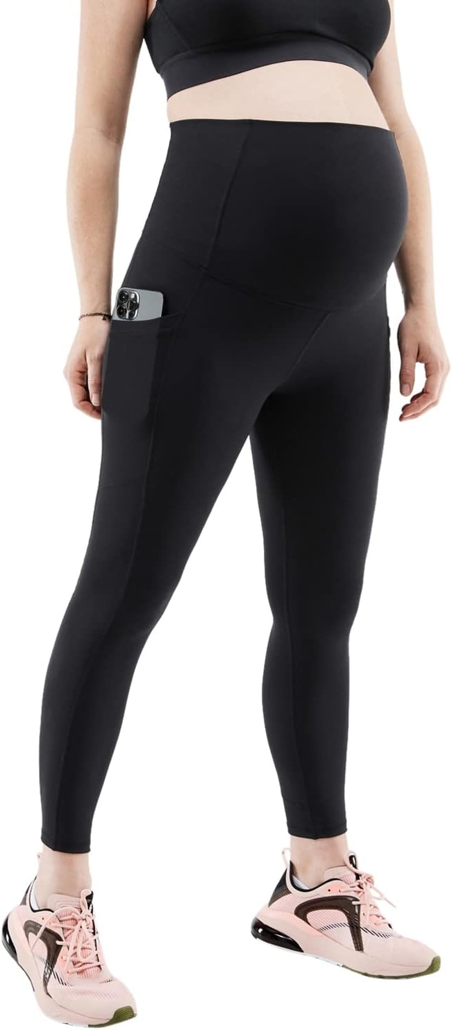image:imageFabletics Womens PureLuxe HighWaisted Maternity 78 Legging Workout Yoga Light Compression Buttery SoftBlack