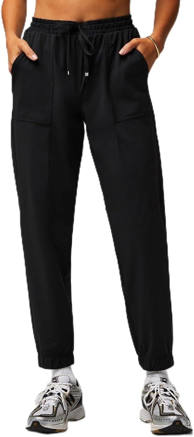 image:imageFabletics Womens The One Jogger QuickDry Hidden Pockets Zip Pockets UPF Protection AntiStink LightweightBlack