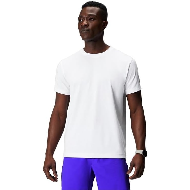 image:imageFabletics Mens The 247 Tee Hybrid365 Fabric Breathable Sweat Wicking AntiStink 4Way Stretch LightweightClassic White