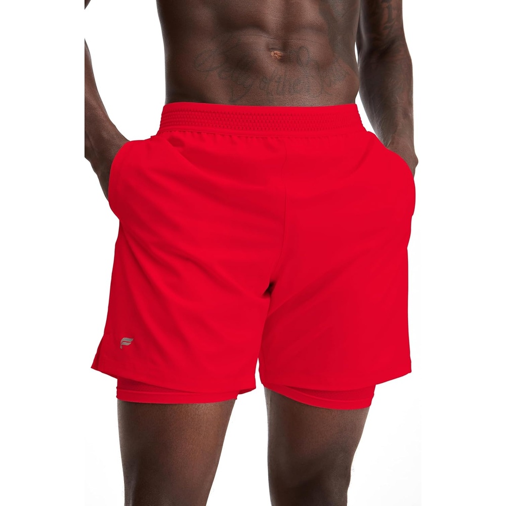 image:imageFabletics Mens The Fundamental Short Lined Workout Running Training Gym Yoga Ultra Lightweight AthleticHeated Red