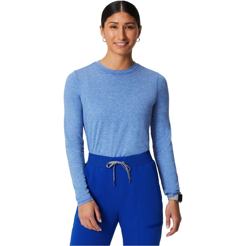 image:imageFabletics Womens Core LongSleeve UnderscrubRoyal Blue Heather