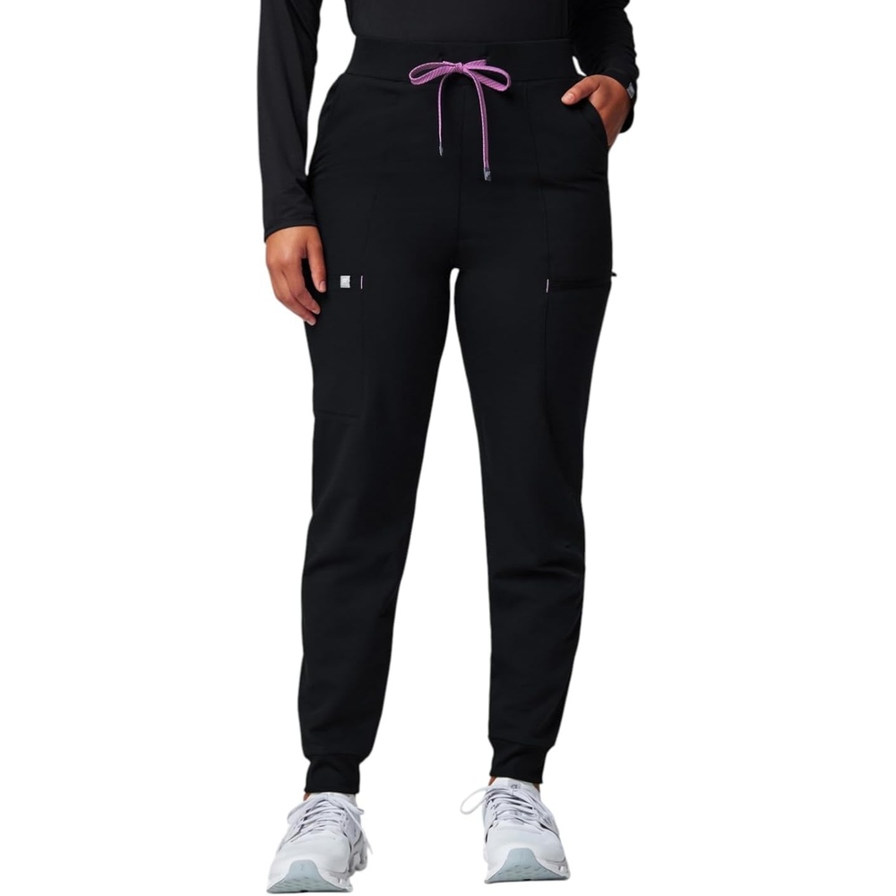 image:imageFabletics Womens High Rise Active Scrub Jogger MotionTech 4Way Stretch PocketPacked Lightweight SemiSlim FitBlackLilac
