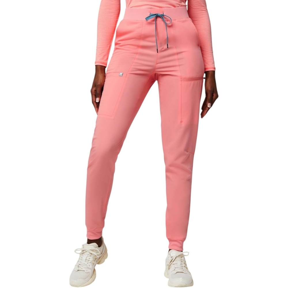 image:imageFabletics Womens High Rise Active Scrub Jogger MotionTech 4Way Stretch PocketPacked Lightweight SemiSlim FitCoral