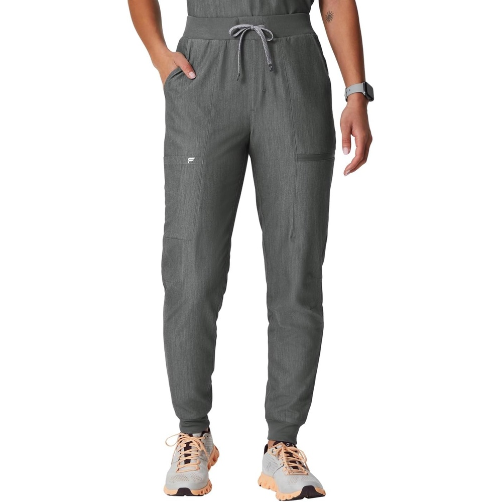 image:imageFabletics Womens High Rise Active Scrub Jogger MotionTech 4Way Stretch PocketPacked Lightweight SemiSlim FitHeather Grey
