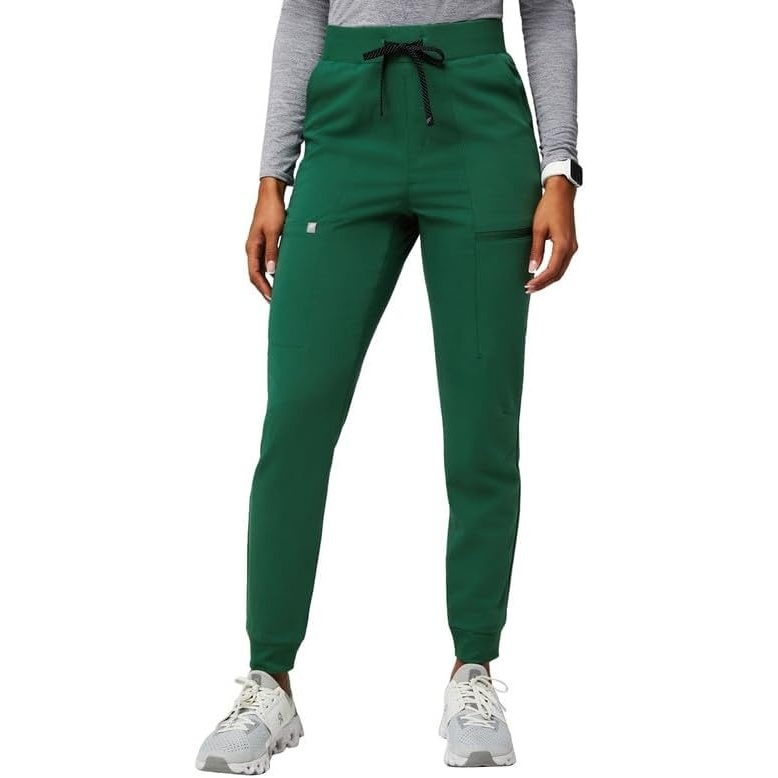 image:imageFabletics Womens High Rise Active Scrub Jogger MotionTech 4Way Stretch PocketPacked Lightweight SemiSlim FitHunter Green