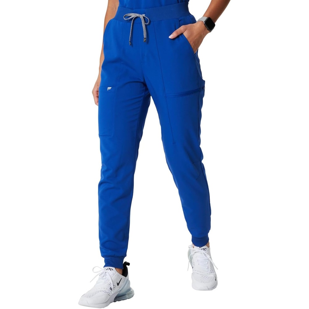 image:imageFabletics Womens High Rise Active Scrub Jogger MotionTech 4Way Stretch PocketPacked Lightweight SemiSlim FitRoyal Blue