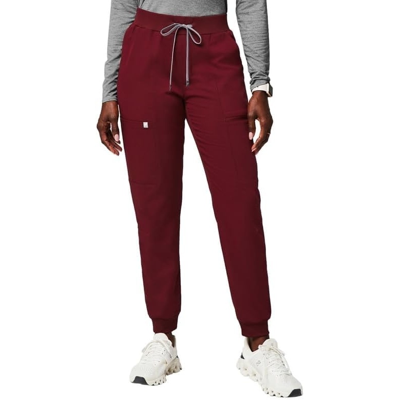 image:imageFabletics Womens High Rise Active Scrub Jogger MotionTech 4Way Stretch PocketPacked Lightweight SemiSlim FitWine