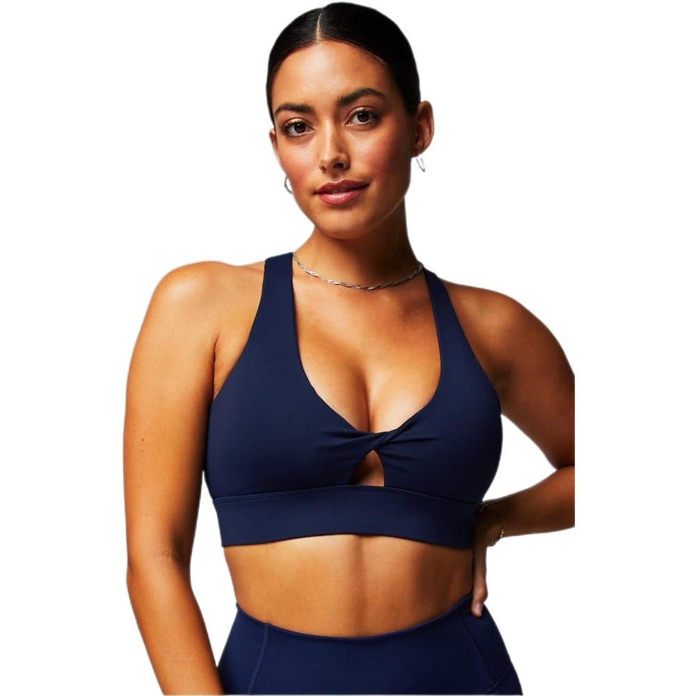 image:imageFabletics Womens Oasis Twist Sports Bra Workout Yoga Athletic FitnessDeep Navy