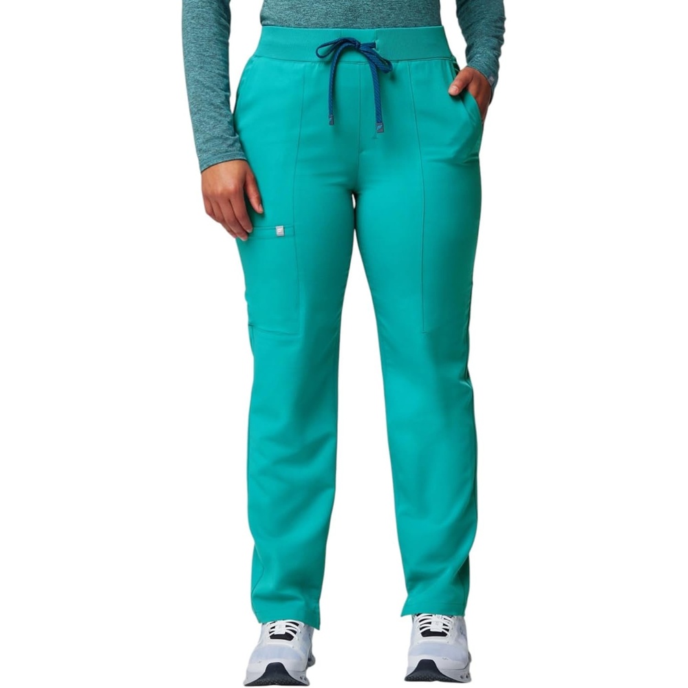 image:imageFabletics Womens Performance Scrub Pant MotionTech 4Way Stretch PocketPacked WrinkleResist SemiSlim FitBlue Lagoon