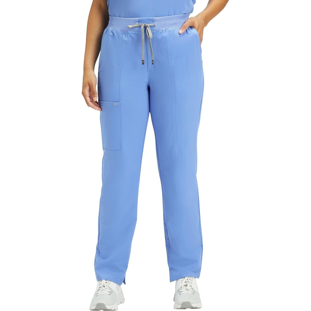 image:imageFabletics Womens Performance Scrub Pant MotionTech 4Way Stretch PocketPacked WrinkleResist SemiSlim FitCeil Blue