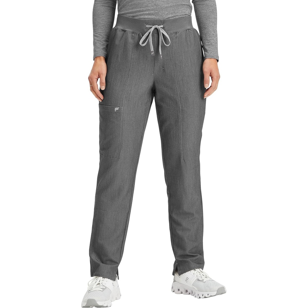 image:imageFabletics Womens Performance Scrub Pant MotionTech 4Way Stretch PocketPacked WrinkleResist SemiSlim FitHeather Grey