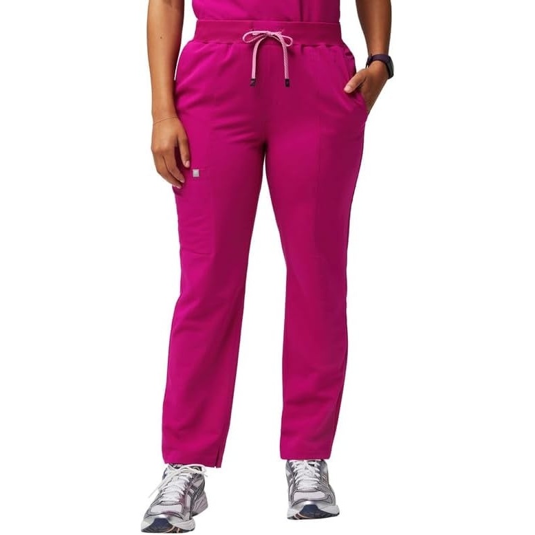 image:imageFabletics Womens Performance Scrub Pant MotionTech 4Way Stretch PocketPacked WrinkleResist SemiSlim FitHibiscus