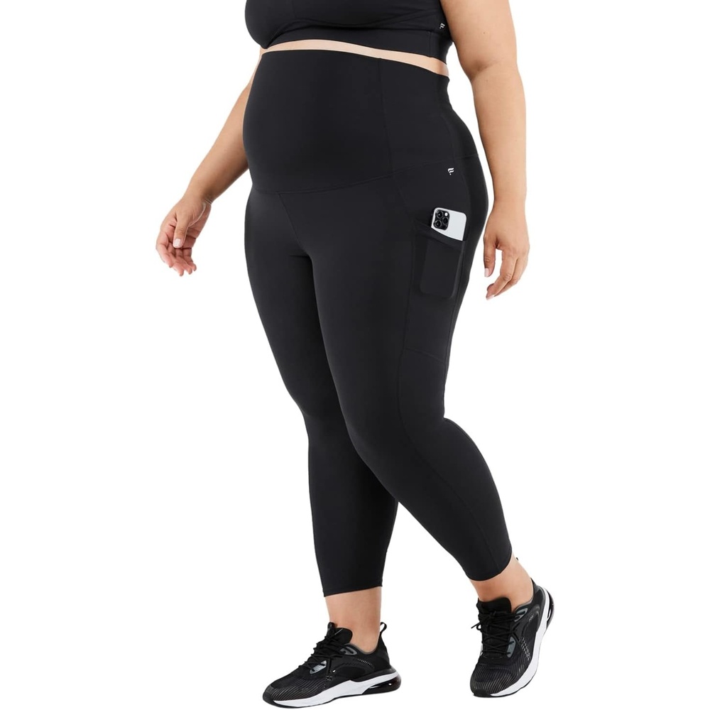 image:imageFabletics Womens PureLuxe HighWaisted Maternity 78 Legging Workout Yoga Light Compression Buttery SoftBlack
