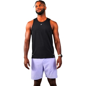 Fabletics Men’s The 02 Tank, Performance Running, Jogging, Training, Ultra Lightweight, Reflective, Breathable(Black)