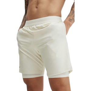 Fabletics Men’s The Fundamental Short (Lined), Workout, Running, Training, Gym, Yoga, Ultra Lightweight, Athletic(Bone)