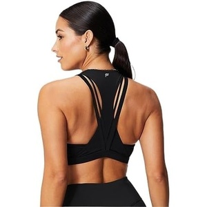 Fabletics Women’s Boost Medium Impact Sports Bra, Workout, Yoga, Athletic, Fitness, Knit(Black)