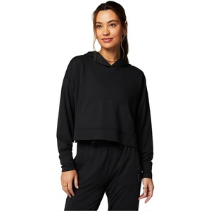 Fabletics Women’s Cloud Jersey Hoodie, Buttery Soft, Recycled Fabric, Breathable, Moisture-Wicking(Black)