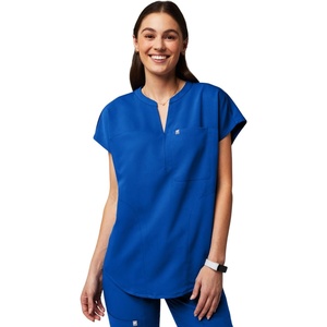 Fabletics Women’s Evolve 3-Pocket Scrub Top with an Oversized Fit – MotionTech, 4-Way Stretch, Wrinkle-Resist, Anti-Shrink(Royal Blue)