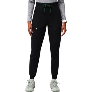 Fabletics Women’s High Rise Active Scrub Jogger – MotionTech, 4-Way Stretch, Pocket-Packed, Lightweight, Semi-Slim Fit(Black/Hunter Green)