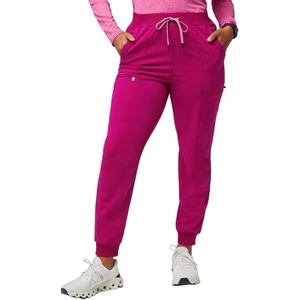 Fabletics Women’s High Rise Active Scrub Jogger – MotionTech, 4-Way Stretch, Pocket-Packed, Lightweight, Semi-Slim Fit(Hibiscus)