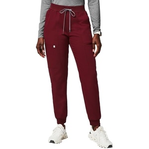 Fabletics Women’s High Rise Active Scrub Jogger – MotionTech, 4-Way Stretch, Pocket-Packed, Lightweight, Semi-Slim Fit(Wine)
