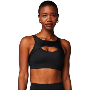 Fabletics Women’s Mesh Breathable Medium Impact Sports Bra(Black)